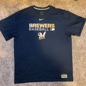 Nike Dri Fit Shirt Milwaukee Brewers Team Issue